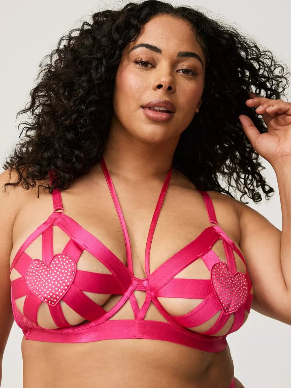 ❤️NWT TORRID LINGERIE DIAMANTE HEARTS UNDERWIRE OPEN CUP BRA BRALETTE PLUS SIZE
